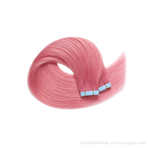 Hot sells high quality double drawn Colored Hair Extensions Straight 100% human tape in hair extensions tape in human hair